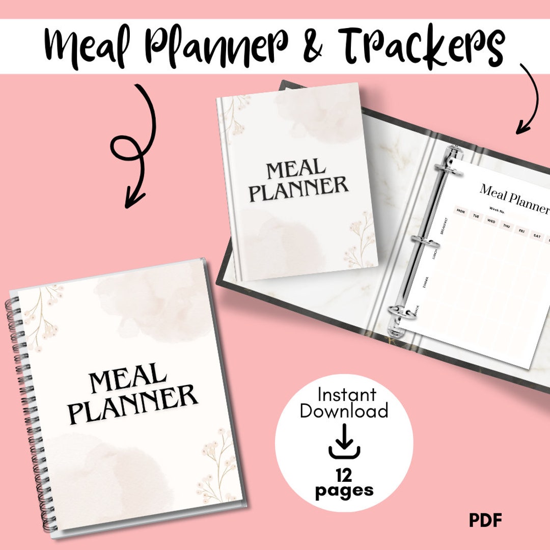 Meal Planner and Tracker PDF Printable Download - Etsy