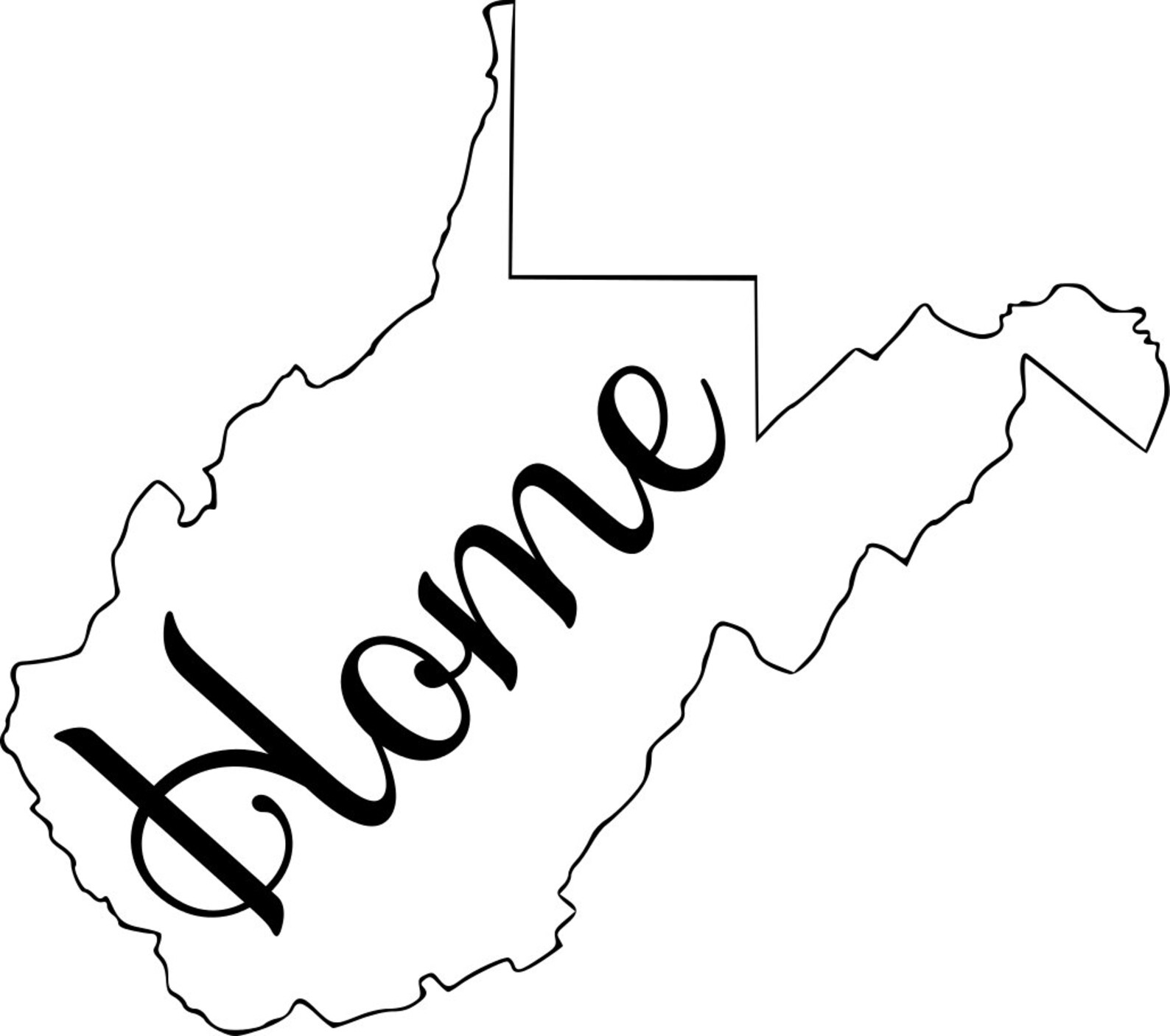 West Virginia State Decal Outline | Etsy