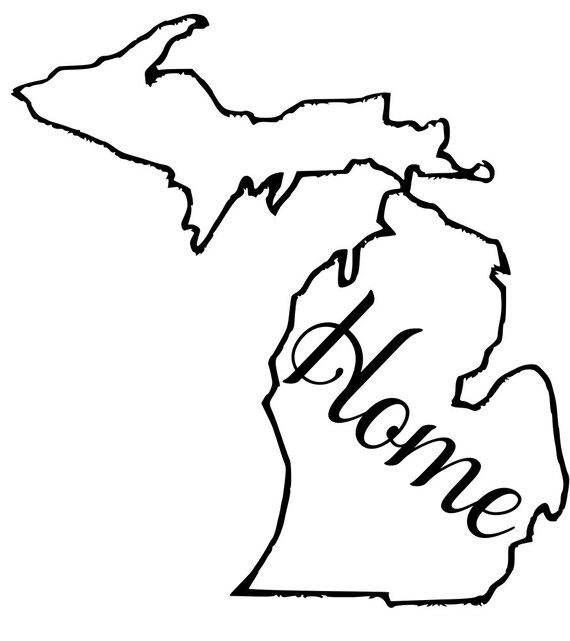 Michigan State Decal Outline 4 Designs Available - Etsy