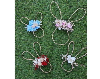 Decorations Easter bunnies made of dried flowers - Easter hangings