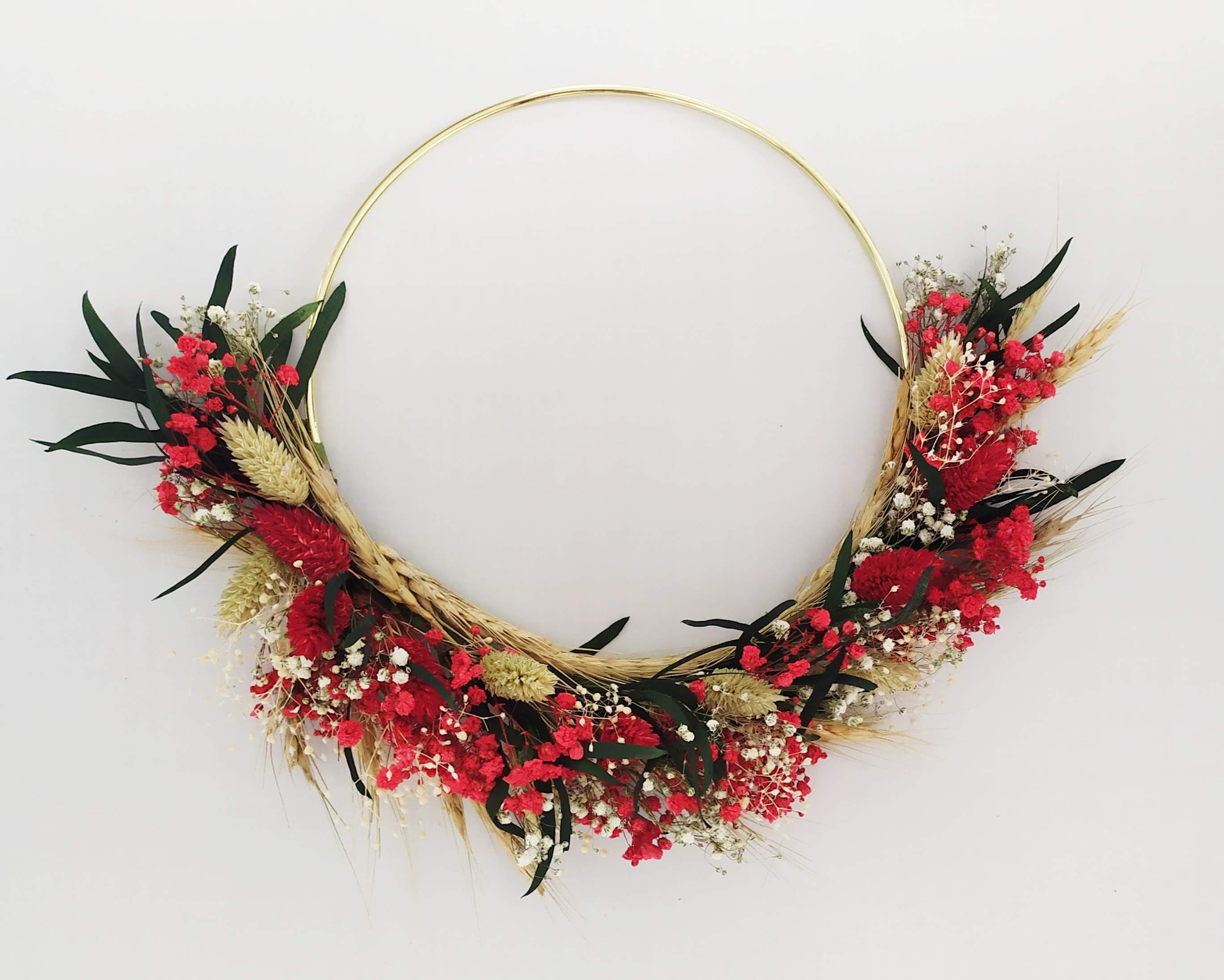 Couronne de Fleurs Séchées Murale - Décoration 20cm