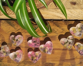 Natural soaps - decorative soaps - vegan dried flower soaps - heart soaps - nature gift - women's gift - Mother's Day