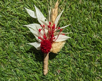Flower buttonhole - dried flower buttonhole and preserved flowers - men's accessory - wedding
