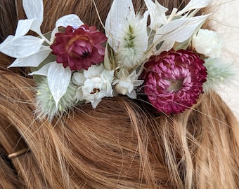 Flower comb - dried flower comb - hair accessory - wedding - bridesmaid - Mother's Day Gift