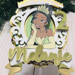 Princess Tiana Cake Topper: Personalized Birthday Party Centerpiece