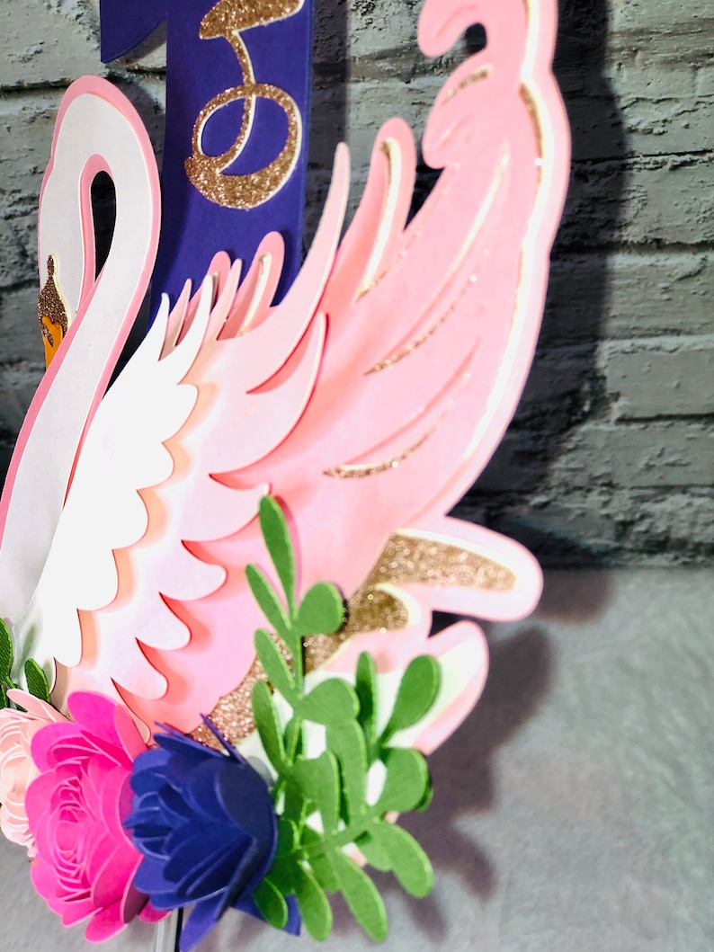 Swan Cake Topper Swan Birthday Swan Party Decor.