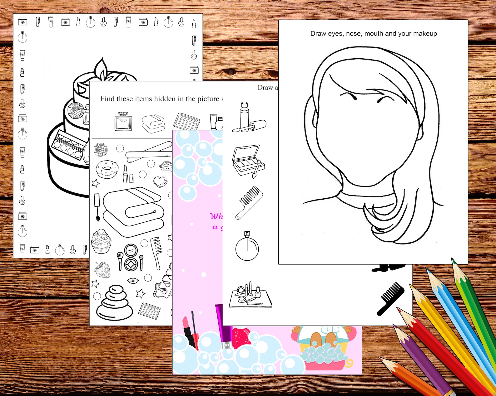 SPA Printable Coloring Sheets SPA Birthday Coloring Page SPA Etsy