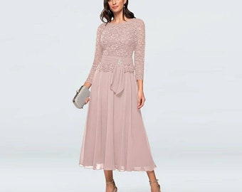 Mother Of The Bride Dress Tea Length Etsy