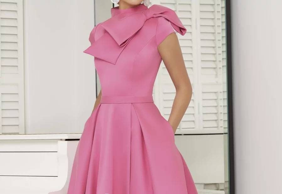 Handmade Pink A-line Bow Decorated Mother of the Bride Dress - Etsy