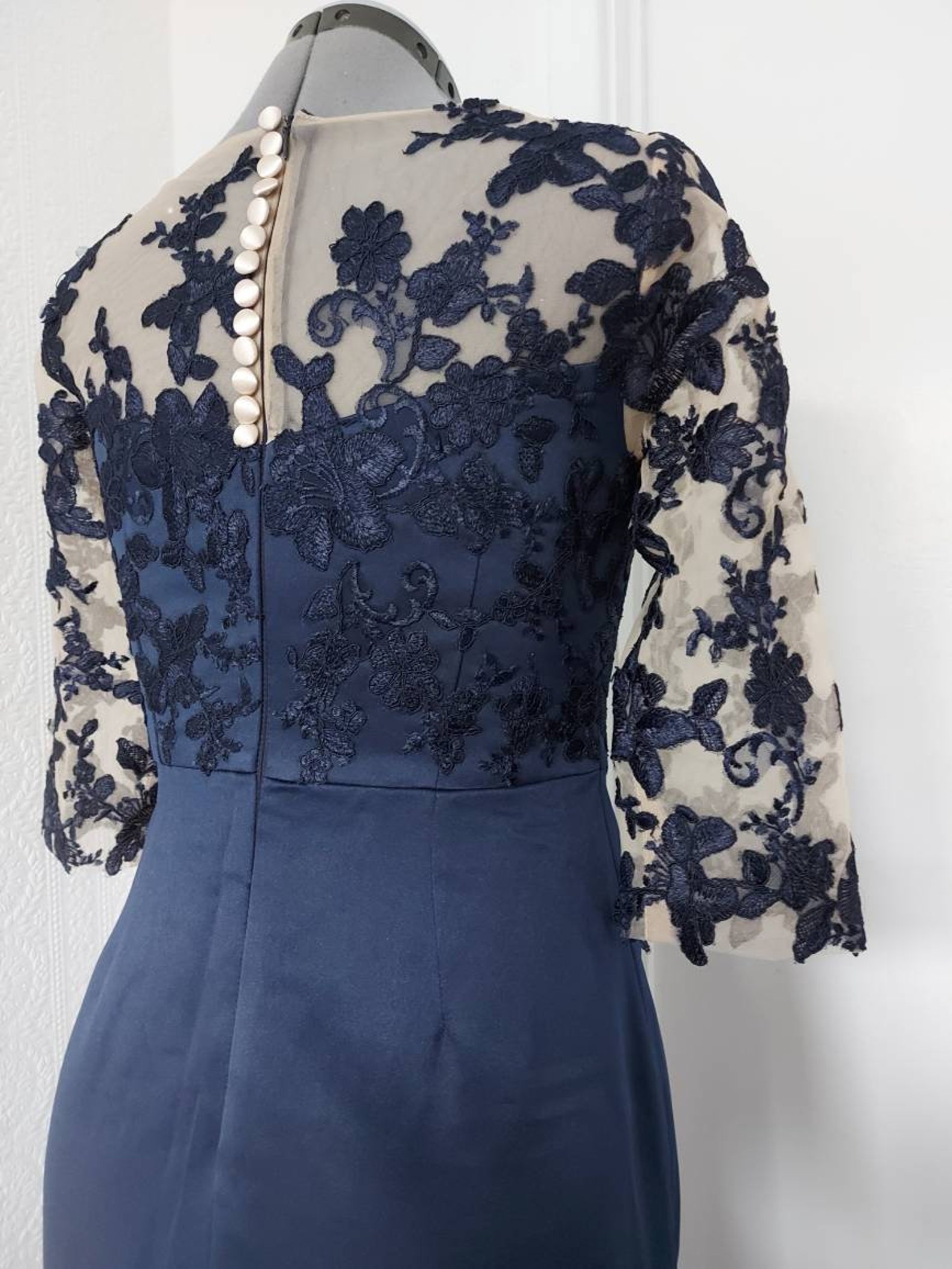 Handmade Navy Blue Lace Decorated Mother of the Bride Groom - Etsy