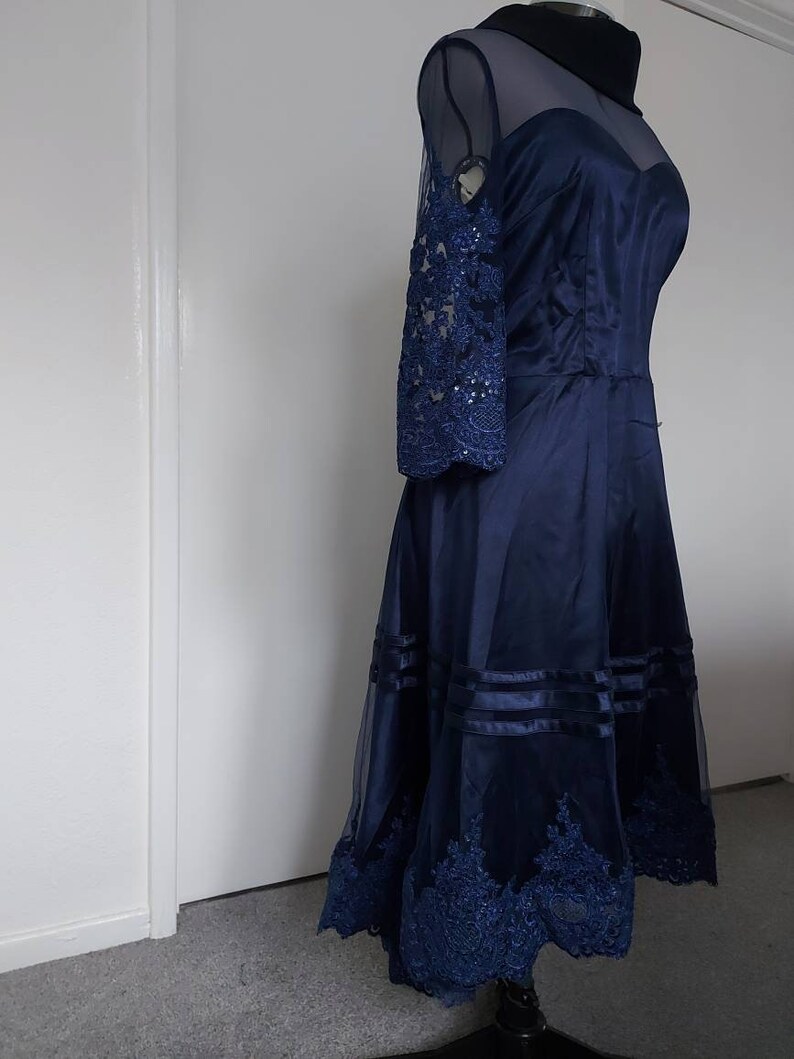 Handmade Dark Blue Asymmetrical Mother of the Bride Dress - Etsy