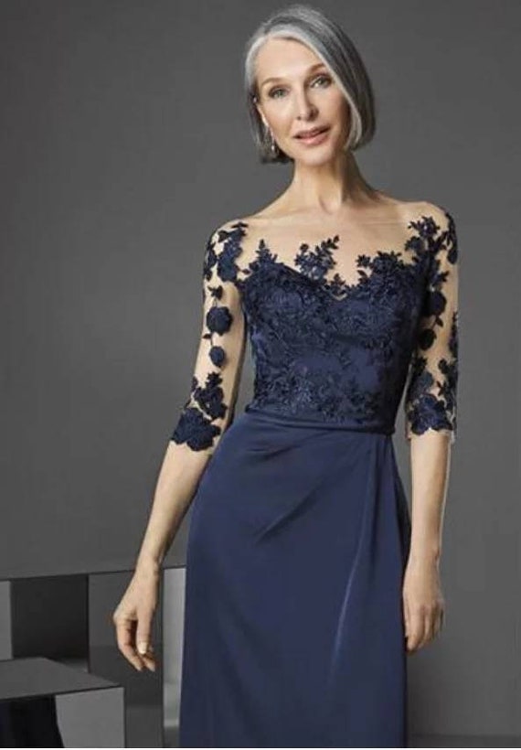 Navy Blue Mother of the Groom Dresses