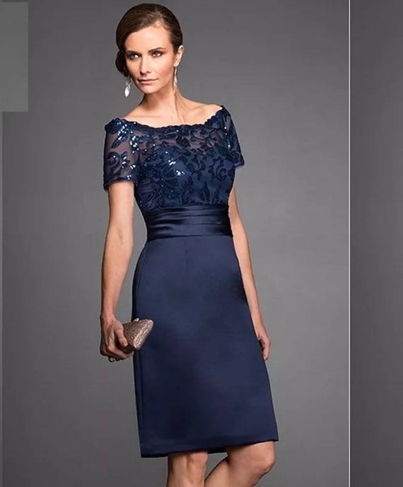 navy mother of the bride dress