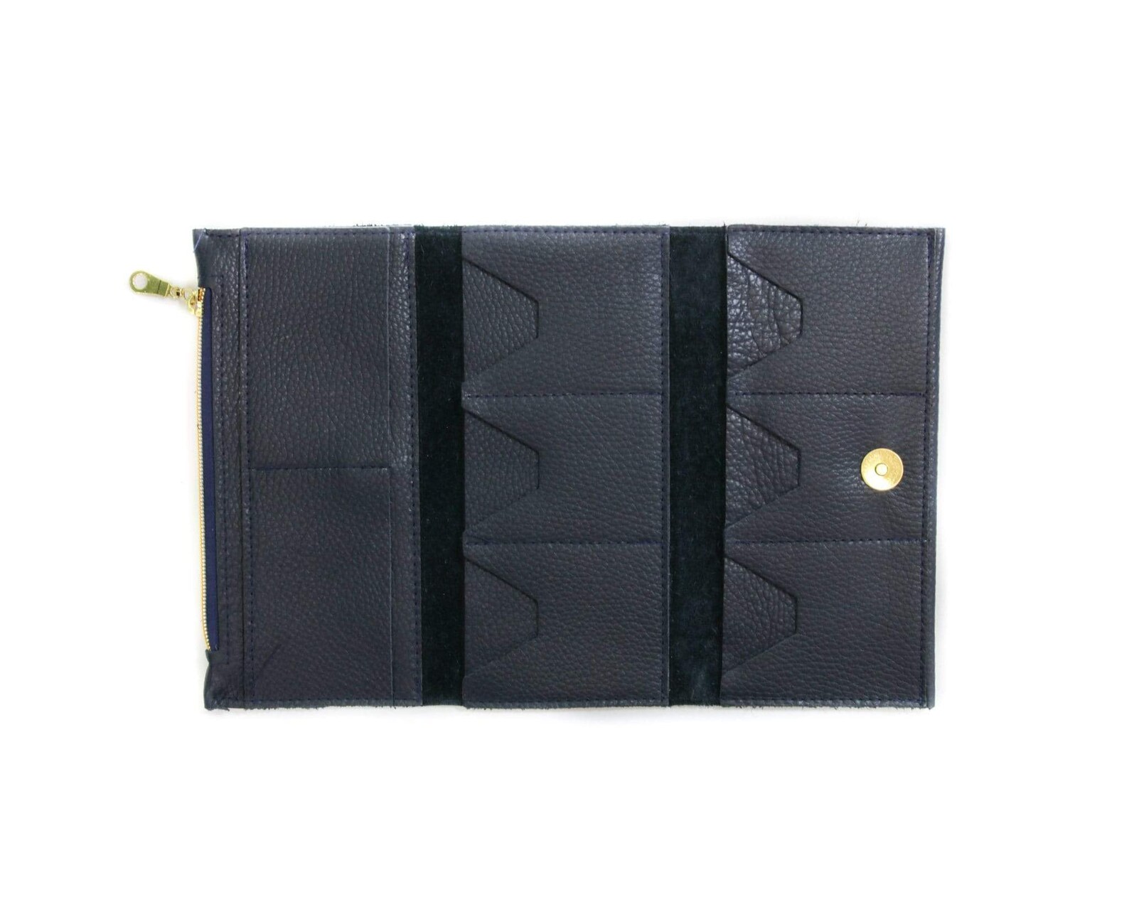 Navy Blue Leather Wallet Handmade Leather Wallet Womens Etsy