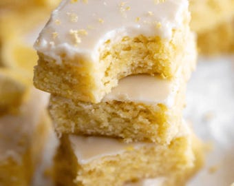 Carrés au citron |Option sans gluten| Lot de 8 | Barres au citron | Brownies au citron | Dessert d'été | Produits de boulangerie |