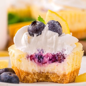Lemon Blueberry Mini Cheesecake Recipe | Big-Bake Taste | Digital Recipe Card PDF | Beginner-Friendly & Crowd-Pleaser | Summer Desserts