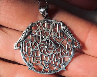 Handmade  sterling silver necklace with Armenian alphabet  pendant