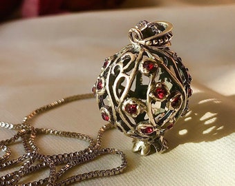 Sterling silver Handmade Armenian  pomegranate pendant with chain