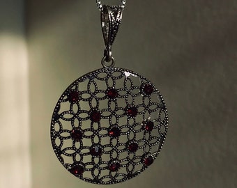 Armenian handmade sterling silver pendant with chain