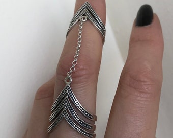 Armenian Sterling Silver Ring Adjustable Double Ring Style