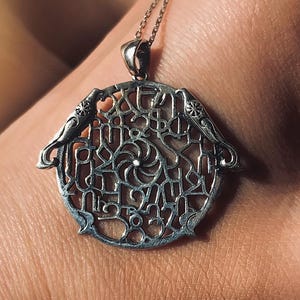 Handmade  sterling silver necklace with Armenian alphabet  pendant