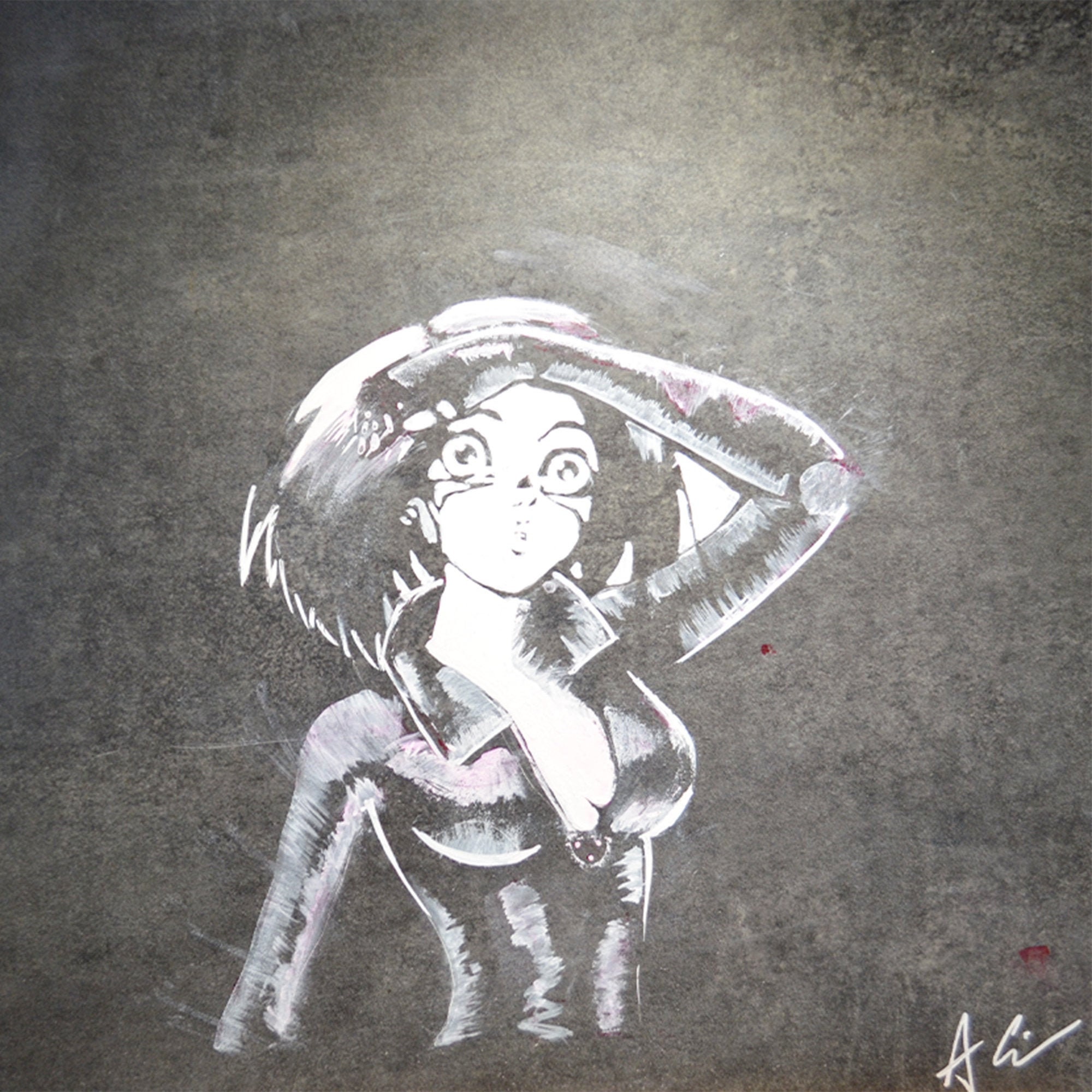 Gally - Alita Battle Angel | Gunnm Frameless Wood Paintinggally Painting