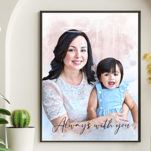 Ritratto personalizzato da foto, ritratto commemorativo, regalo ritratto per la perdita della madre, ricordo della madre, regalo di condoglianze, regalo commemorativo per papà e mamma