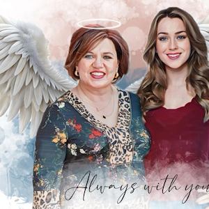 Ricordo personalizzato per la festa della mamma, ritratto personalizzato della mamma, stampa madre-figlia, arte di famiglia, regalo di compleanno premuroso, ritratto commemorativo della mamma