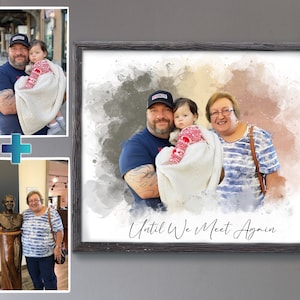 Verstorbenen geliebten Menschen zum Bild hinzufügen, Person zum Foto hinzufügen, Fotos kombinieren, benutzerdefiniertes Gedenkgeschenk, Geschenk für Papa Mama, Bilder zusammenführen Bild 1