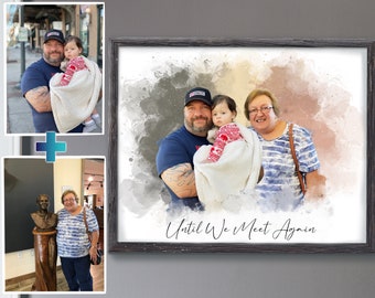 Agregar un ser querido fallecido a la imagen, agregar una persona a la foto, combinar fotos, regalo conmemorativo personalizado, regalo para papá mamá, fusionar imágenes