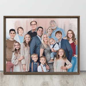 Benutzerdefinierte großes Familienporträt aus dem Zusammenführen mehrerer Fotos, großes Familienporträt vom Foto, großes Familienfoto, kombinierte Fotos, Erinnerungsgeschenk