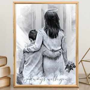 Custom Painting From Photos, Charcoal Style Painting, Add Loved One to Picture, Combine Different Family Photos, Memorial Gift For Her Mom