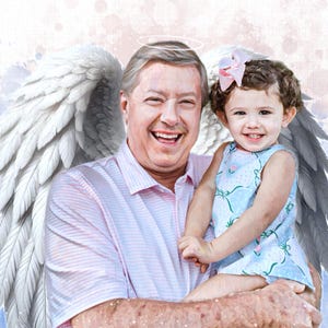 Aggiungi la persona cara defunta all'immagine, ritratto della persona cara con il bambino, unisci più immagini, regalo per genitori defunti, regalo commemorativo per la madre