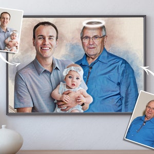 Add Loved One to Photo, Loss of Father Gift For Son, Family Portrait From Photos, Combine Photos, Mothers Day Gift, Memorial Gift for Mom