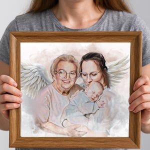 Custom Memorial Portrait – Add Loved One to Family Photo (Digital Download or Print) image 13