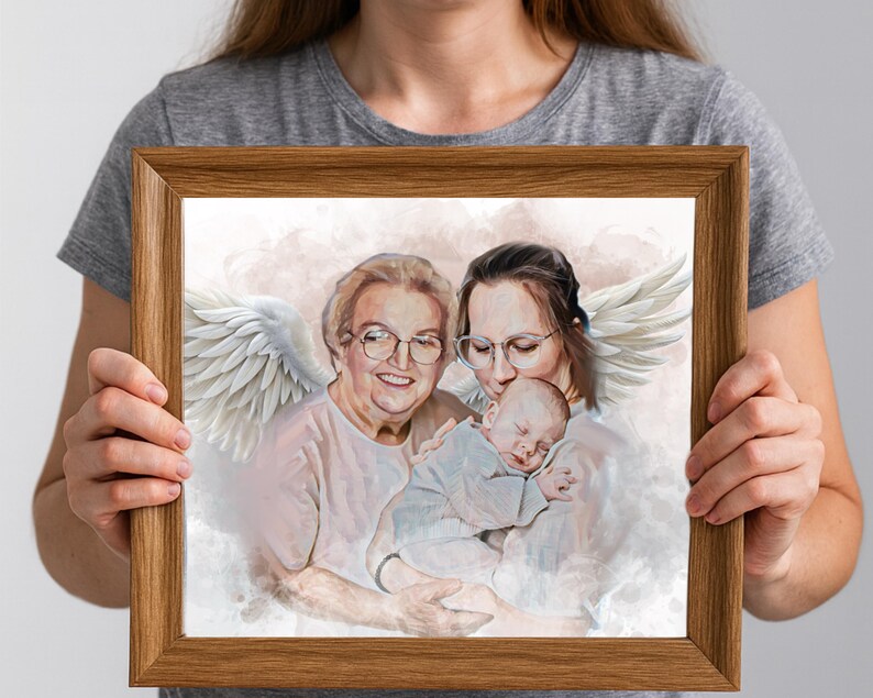 Custom Memorial Portrait – Add Loved One to Family Photo (Digital Download or Print) image 13