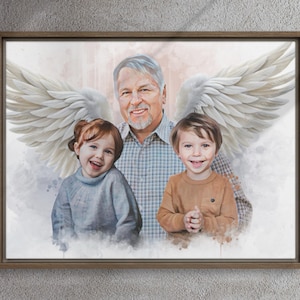 Ritratto da foto, aggiungi una persona cara defunta alla foto, unione realistica di foto diverse, ritratto di famiglia, ritratto commemorativo di papà e mamma