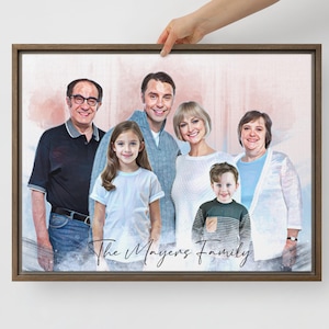Dipinto commemorativo personalizzato, ritratto personalizzato da foto, aggiungi una persona cara defunta, combina foto diverse, regalo commemorativo per la perdita dei nonni