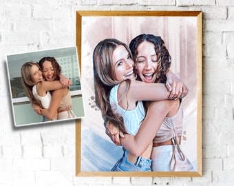 Custom Friends Portrait Painting From Photo