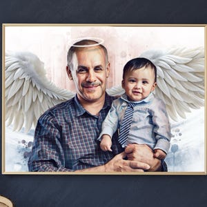 Regalo commemorativo personalizzato per la perdita del padre, ritratto con persona deceduta da foto, nonno scomparso, regalo di condoglianze per il marito