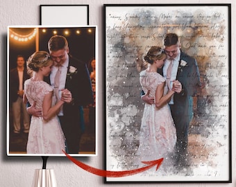 Personalized Wedding Song Lyrics Photo Canvas Print, Anniversary Gift