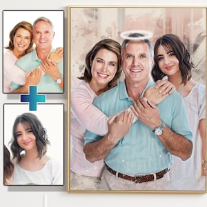 Dipinto commemorativo personalizzato, regalo per la perdita del padre per la figlia, ritratto del papà, ricordo del papà, regalo in amorevole ricordo, regalo commemorativo per lei