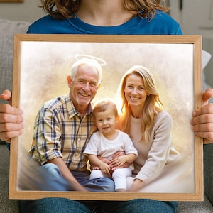 Custom Memorial Family Portrait: Add Loss of Loved Ones, Sympathy Gifts for Mom