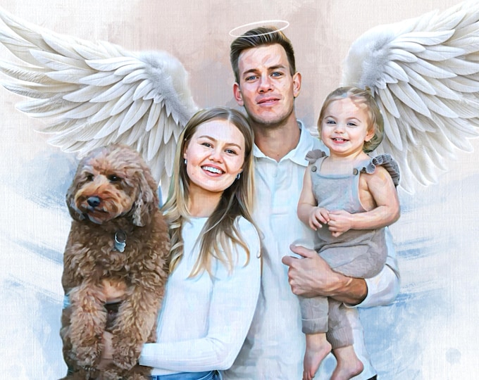 Add Deceased Person from Different Photos, Custom Loss of Father Gift for Daughter, Add Deceased Loved One to Photo, Memorial Painting
