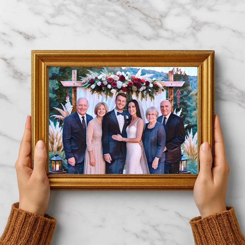 Custom Memorial Portrait – Add Loved One to Family Photo (Digital Download or Print) image 12