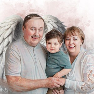 Ritratto da foto, ritratto commemorativo su tela, aggiungi la persona cara defunta all'immagine, perdita del nonno, regalo di condoglianze, regalo commemorativo per la mamma