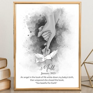 Personalised Angel Baby Hand Keepsake, Stillborn Baby Gift For Mother, Miscarriage Memorial Art, Miscarriage Memories, Baby Angel, Baby Loss