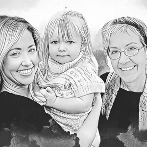 Birthday Gift For Mom, Gift For Mom Mothers Day, Baby Portrait Canvas, Pregnant Gift, Watercolor Portrait From Photo, Custom Portrait
