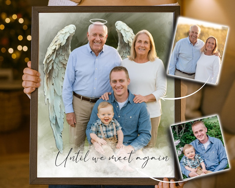 Custom Memorial Portrait – Add Loved One to Family Photo (Digital Download or Print) image 1