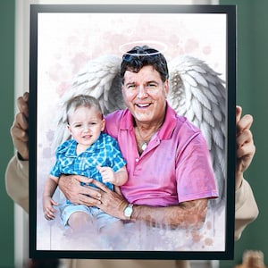 Aggiungi una persona cara defunta alla foto, combina le foto, aggiungi una persona cara defunta all'immagine, ritratto di famiglia dalla foto, regalo commemorativo per mamma e papà